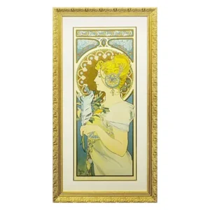 絵画 アルフォンス・ミュシャ 羽根ペン