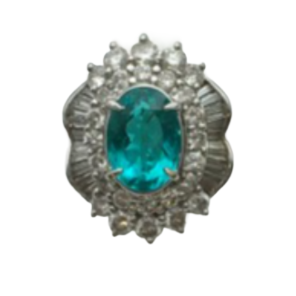 Pt900 パライバトルマリン・ダイヤモンド リング 1.81 ct D1 ct