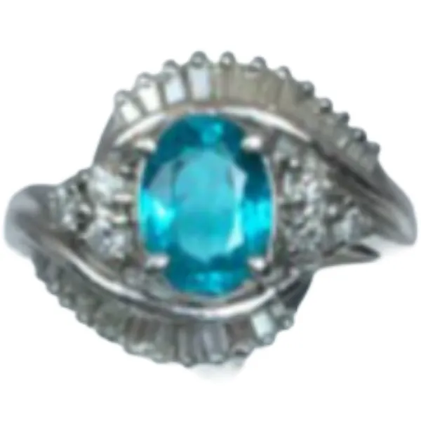 Pt･Pm900 パライバトルマリン・ダイヤモンド リング 0.91 ct D0.53 ct