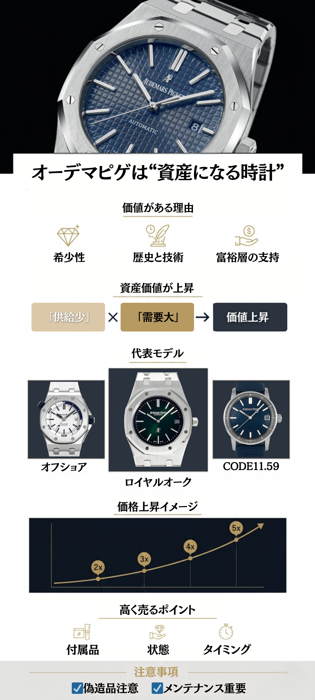 オーデマピゲの資産価値を徹底解説！ロイヤルオークなど高額査定モデルと評価ポイントを徹底解説