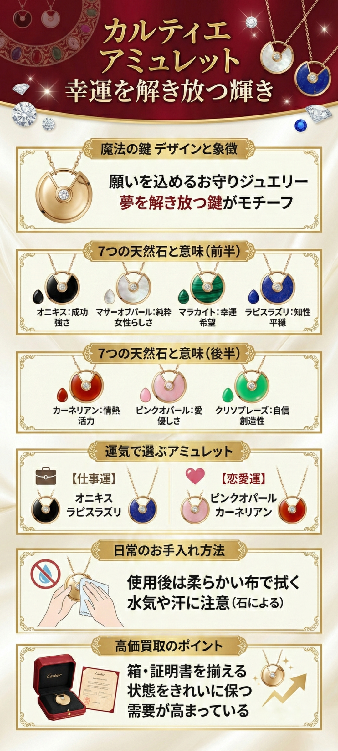 カルティエ アミュレットの魅力とは？種類や歴史、天然石の意味を徹底解説
