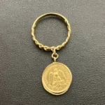 K18 メキシコ金貨付きリング