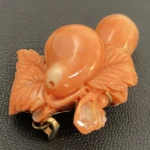 K18 珊瑚 ブローチ