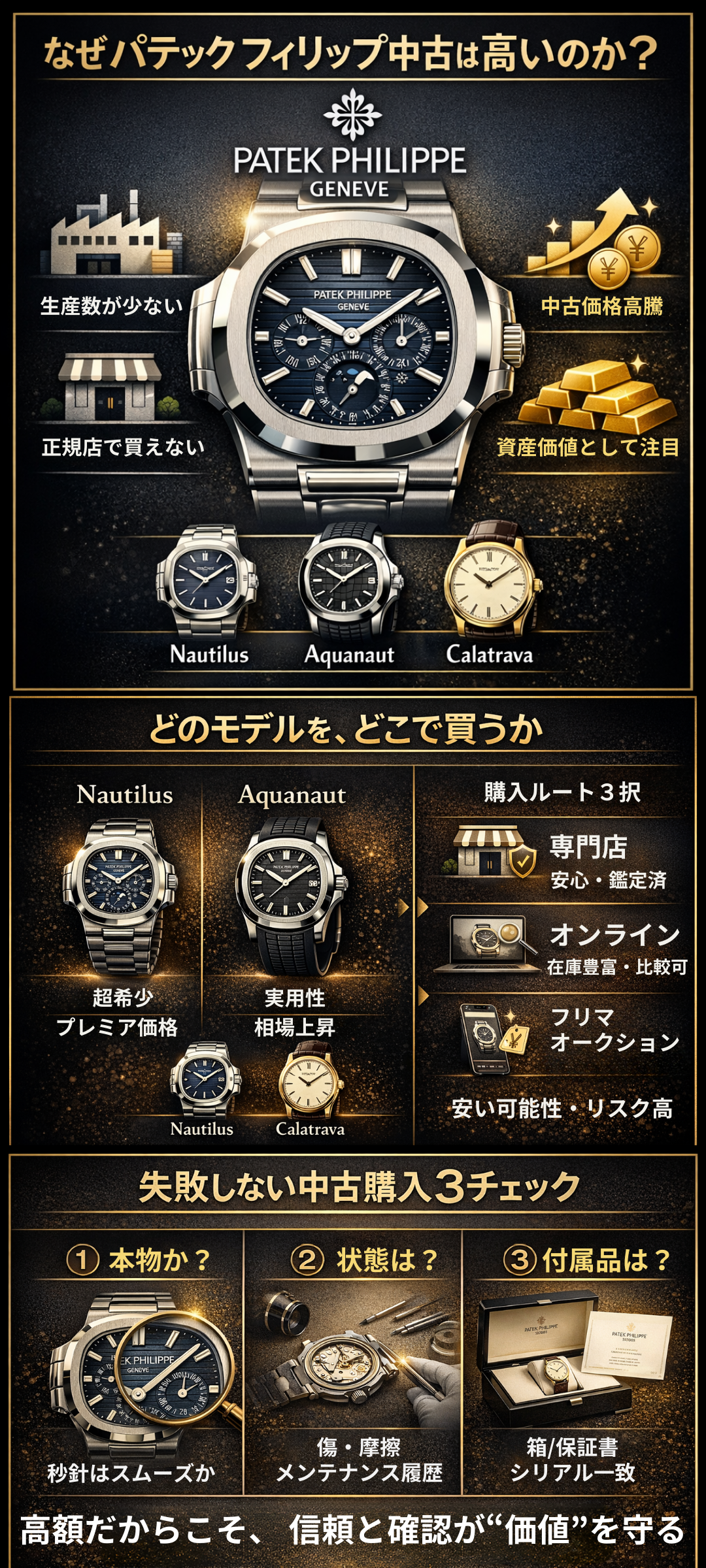 パテック フィリップ中古購入ガイド｜相場変動・人気モデル・真贋の見極めポイントもご紹介