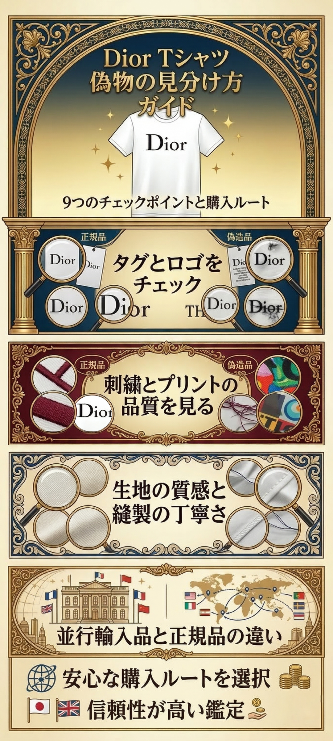 Dior Tシャツの偽物の見分け方まとめ！タグやロゴの違いを徹底解説