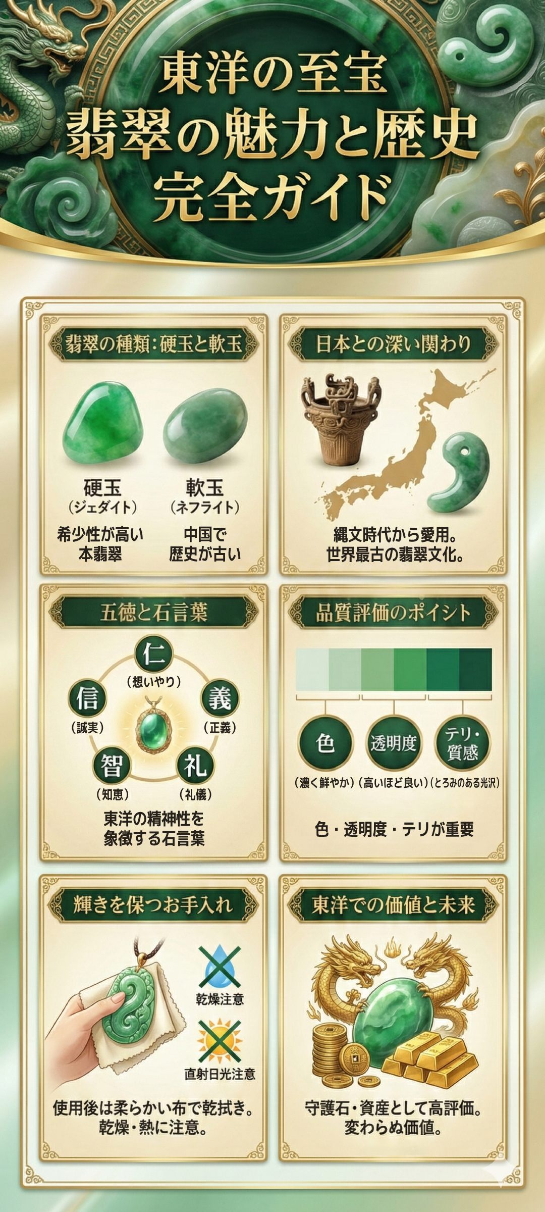 翡翠とはどんな宝石？歴史や意味・魅力から品質の見分け方まで解説