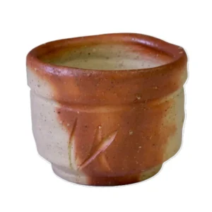 金重素山 備前緋襷ぐい呑 備前焼 共箱 兄:金重陶陽