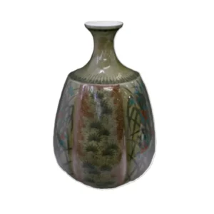 人間国宝 十三代今泉今右衛門 色絵薄墨露草文花瓶 有田焼 色絵磁器