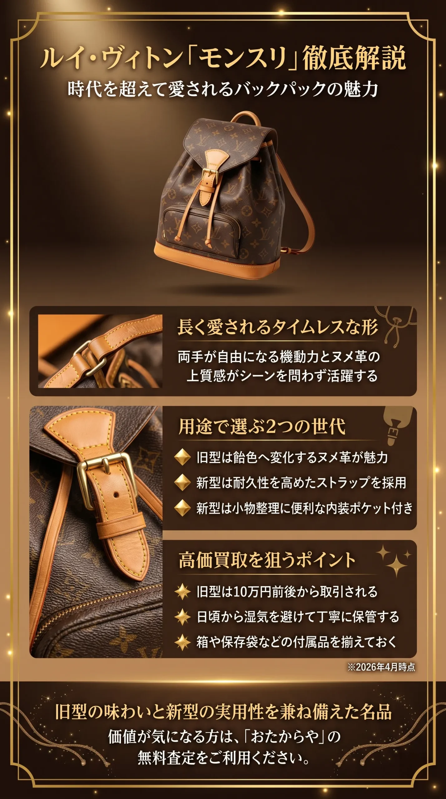 ルイヴィトン「モンスリ」を徹底解説｜歴史・種類・相場・高価買取のポイント