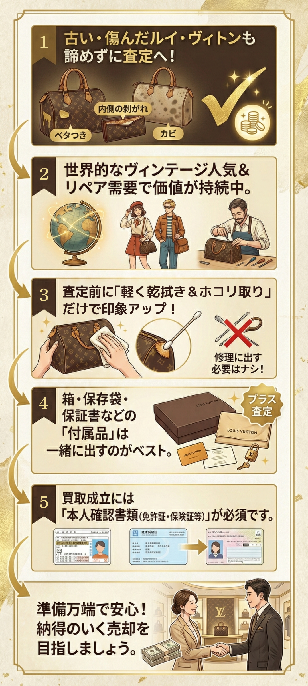 古い型のルイ・ヴィトンは高く売れる?買取相場と高額査定のポイント