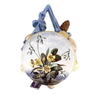 エミール・ガレ 草花文松毯壁掛 花入 陶器