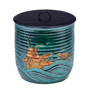 千家十職 16代永楽善五郎（即全）作 緑交趾 荒磯水指