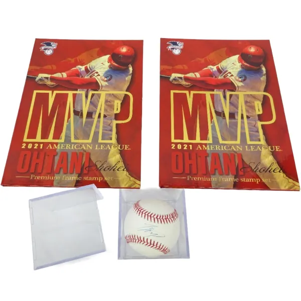 野球グッズ 大谷翔平サイングッズセット 直筆サインボール 切手はがきセット2冊 ホログラム付き