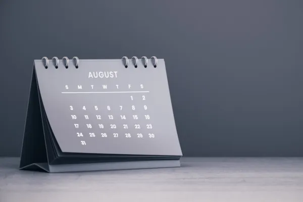 8月のカレンダー