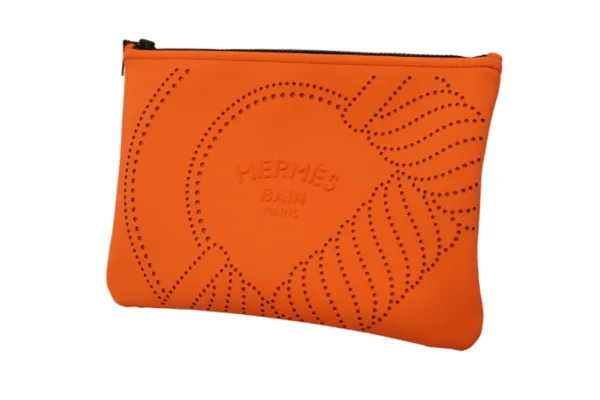 エルメス ネオバンカノエ MM ポーチ ナイロン オレンジ B