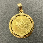 K24 メイプルリーフ金貨 ネックレストップ