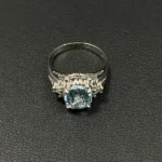 Pt900 アクアマリン リング
