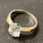 Pt900・K18 アクアマリンリング