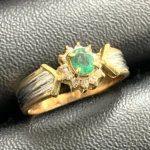 Pt900・K18 エメラルドリング