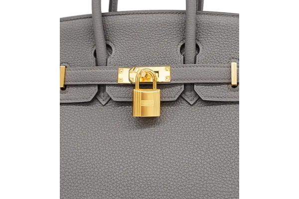 エルメス ハンドバッグ レザー U刻印 グレー カデナ