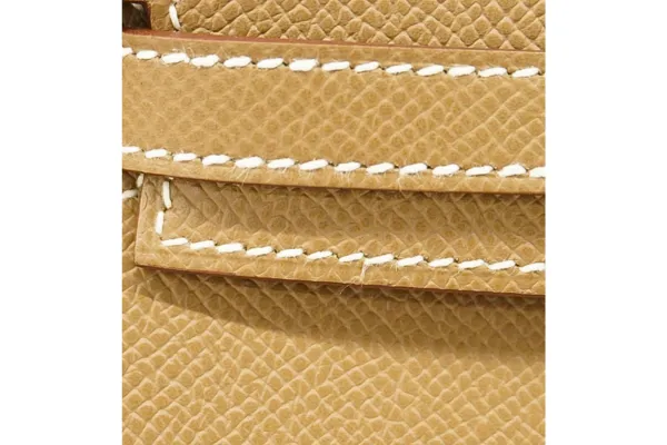 エルメス ミニケリー2 ハンドバッグ レザー W刻印 グレージュ