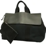 エルメス ヴァルパライソ トワルシェブロン トートバッグ キャンバス ブラック ポーチ