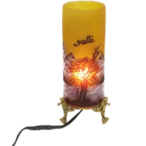 エミール・ガレ 筒型卓上ランプ 照明 樹木 山 アール・ヌーヴォー