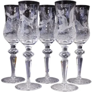 マイセンクリスタル シャンパンフルートグラス5客 サマーナイトドリーム