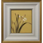 小倉遊亀 水仙 絹本色紙に彩色 静物画 日本画 共シール 花 鑑定書付き 絵画 原画 真作保証