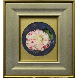 小倉遊亀 蜀紅の錦 色紙に水彩・岩彩 静物画 絵皿 共シール 鑑定書付 絵画 原画 真作保証