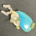 Pt900 トルマリン ブローチ