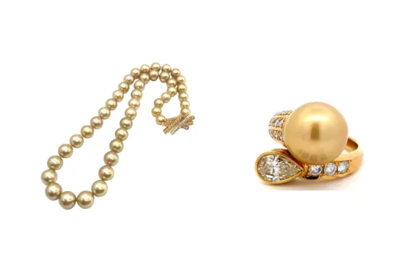 K18 パール・ダイヤ リング　タサキ ネックレス