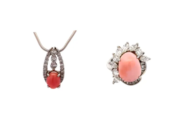 Pt･Pm900 コンクパール・ダイヤ ネックレス Pt･Pm900 コンクパール・ダイヤ リング 