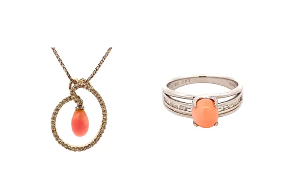 Pt･Pm900 コンクパール・ダイヤ リング　K18WG コンクパール・ダイヤリング