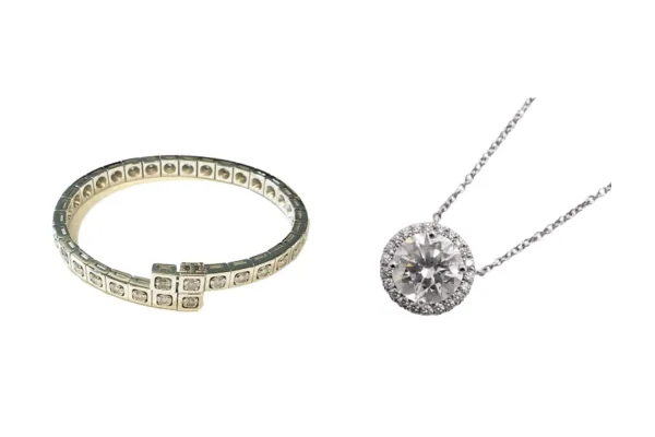 ティファニーソリテイルネックレスとカルティエテクトニックブレスレット