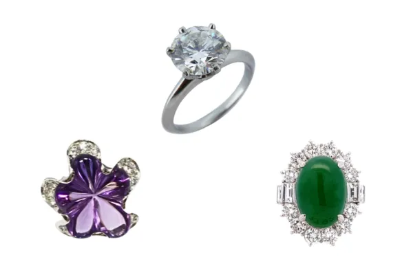 ティファニー ソリティア リング　Pt･Pm900 翡翠・ダイヤ リング　フレッド リング