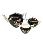 ヘレンド ヴィクトリア ノワール ティーポット/シュガーポット/クリーマー 計3点