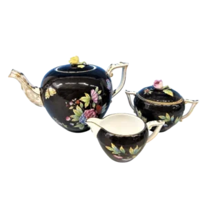 ヘレンド ヴィクトリア ノワール ティーポット/シュガーポット/クリーマー 計3点
