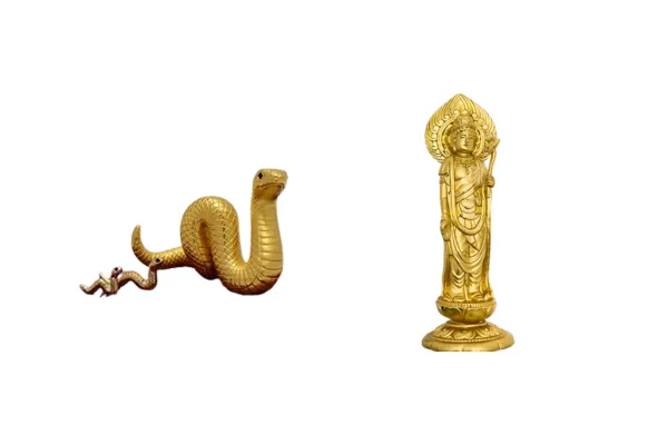 24金 (K24) 仏像 24金 (K24) ヘビの置物