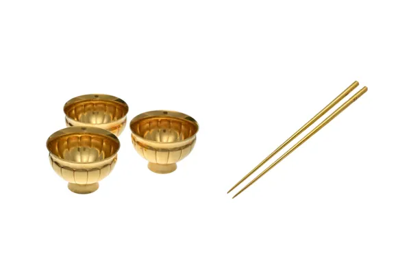 24金 (K24) 箸 24金(K24)純金の湯呑3個