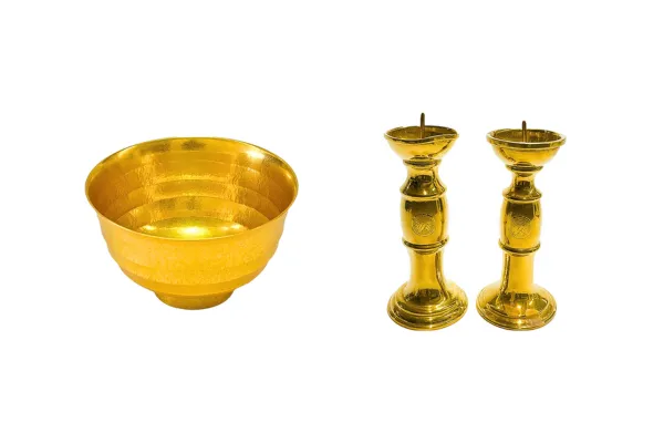 24金 (K24) 線香立て燭台　24金(K24)純金の茶碗