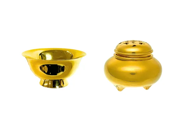 24金(K24)香炉　24金(K24)湯呑