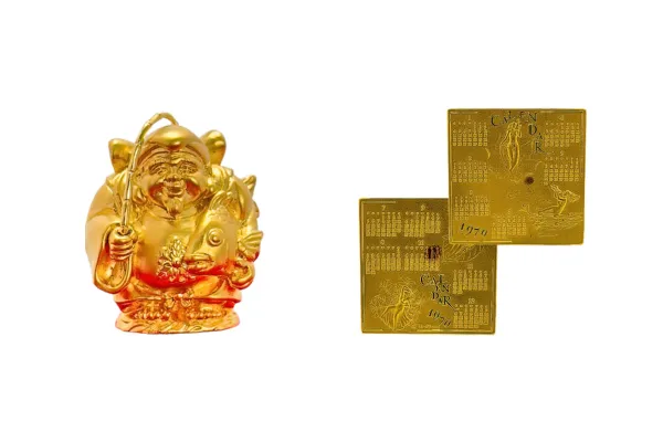 24金 (K24) 純金のカレンダープレート 24金 (K24) 恵比須様の置物