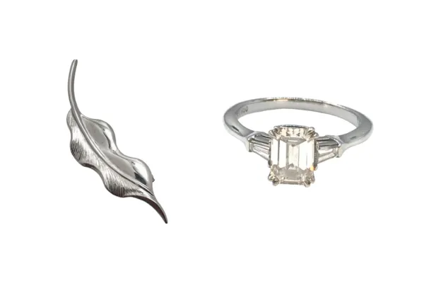 ハリーウィンストン リング 金プラチナ (K14WG/Pt900) コンビブローチ