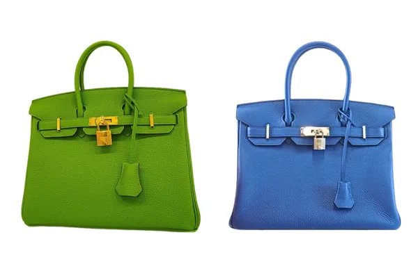 エルメス バーキン25 30 ハンドバッグ blue green