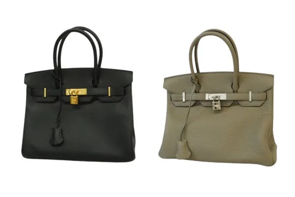 エルメス バーキン30 ハンドバッグ ブラック エトゥープ