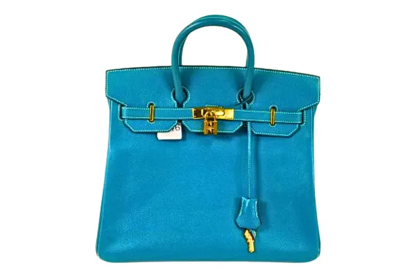 エルメス バーキン ハンドバッグ レザー ブルージーン