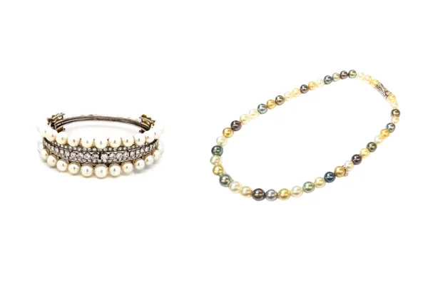 K18 パール・ダイヤリング　ミキモト ネックレス