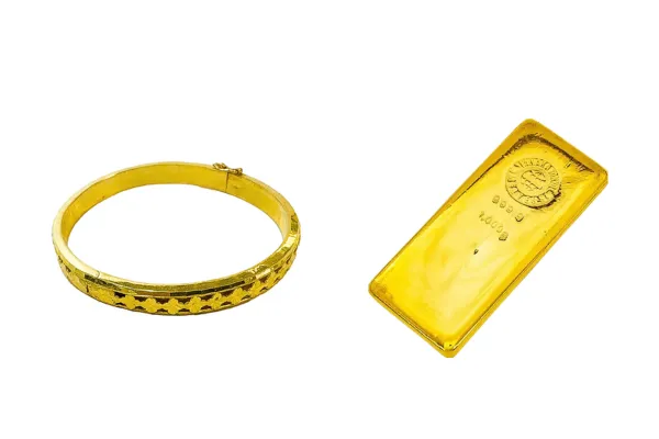 24金インゴットと24金のブレスレット