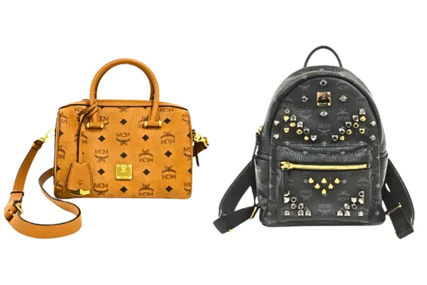 MCM リュックサック レザー ブラック ハンドバッグ レザー ブラウン